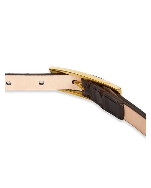 Paul Smith White Crocodile-Effect Buckle Belt