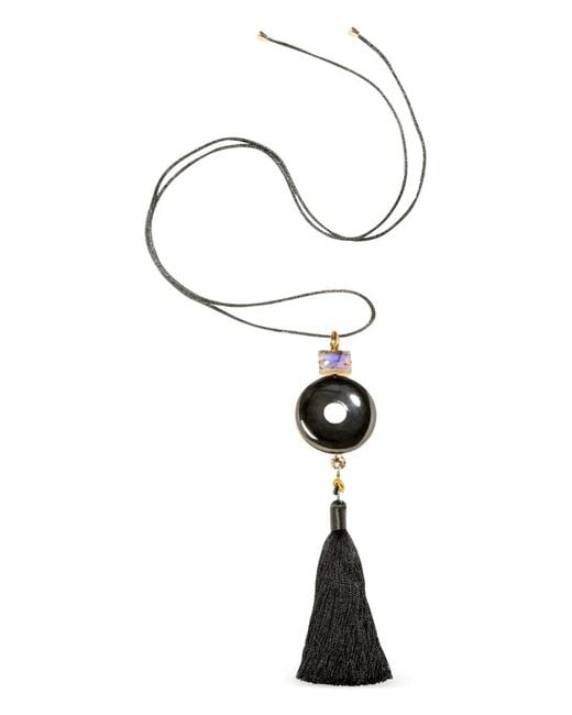 Jennifer Behr White Tassel Dakota Necklace