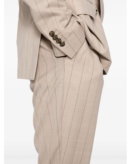 Lardini Natural Striped Double Breasted Suit for men