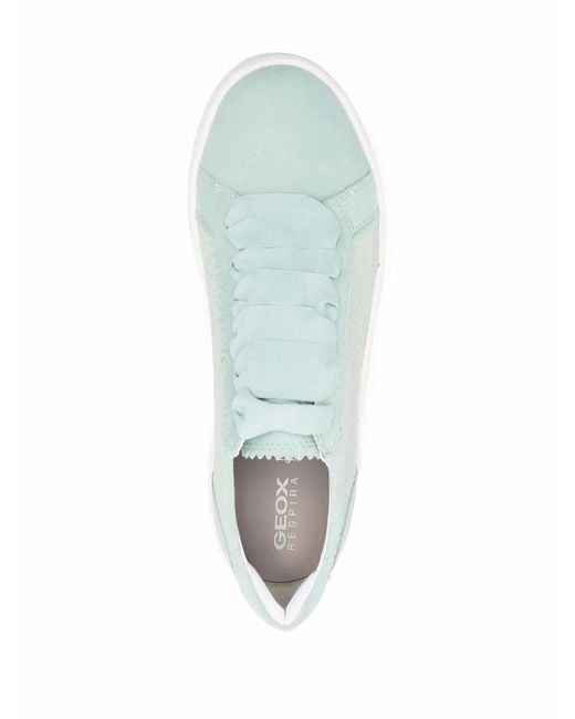 Geox White Skyely Animal-Effect Sneakers