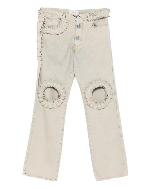 Coperni Natural Ruffled Jeans for men