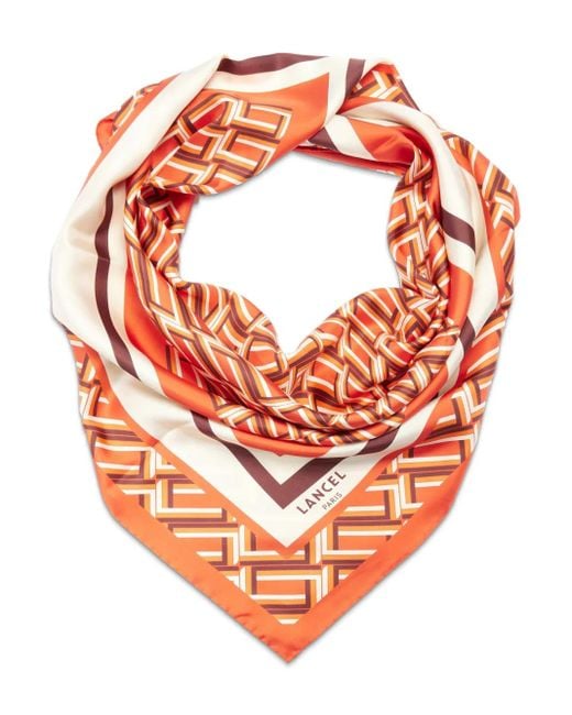 Lancel Orange Écharpe Monogramme