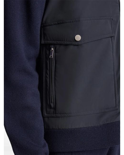 Fusalp Blue Panelled Cardigan for men