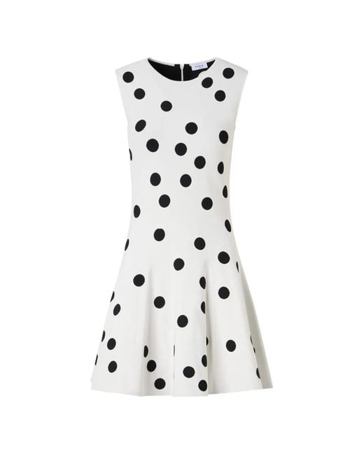 Akris Punto White Polka-Dot Sleeveless Dress