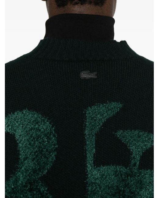 Lacoste Black Jacquard Sweater for men