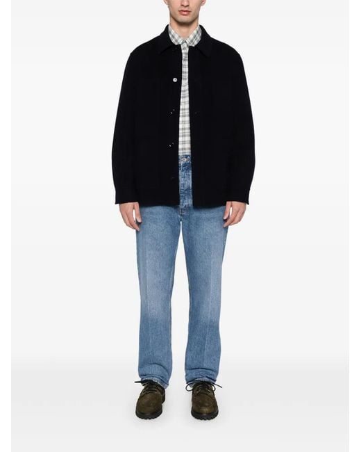 Fursac Black Buttoned Pocket Coat for men