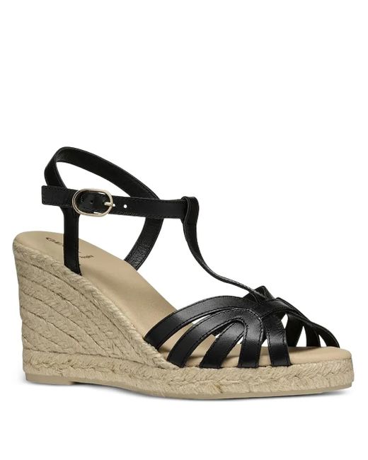 Geox Metallic 95Mm T-Bar Wedge Espadrilles