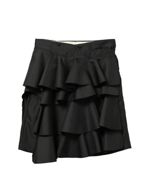 Comme des Garçons Black Draped Tailored Shorts