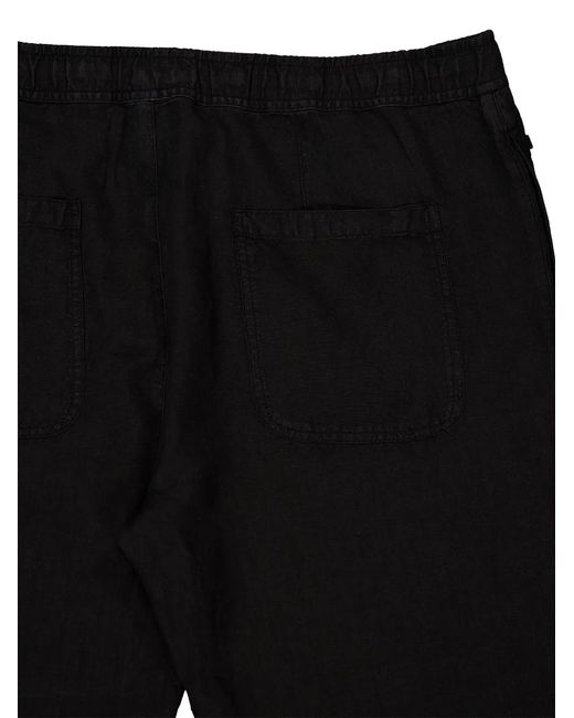 120% Lino Black Pantalon À Lien De Resserrage for men