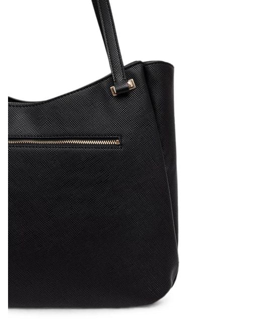 Guess Black Gilda Logo-Plaque Charm-Detail Tote Bag