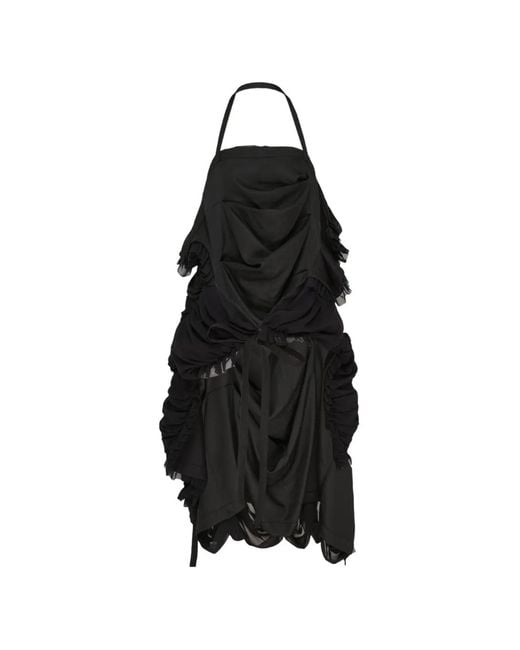 Comme des Garçons Black Ruched Tiered Mini Dress