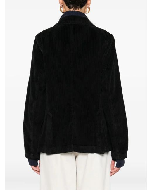 TRUE AVENUE Black Corduroy Double-Breasted Blazer