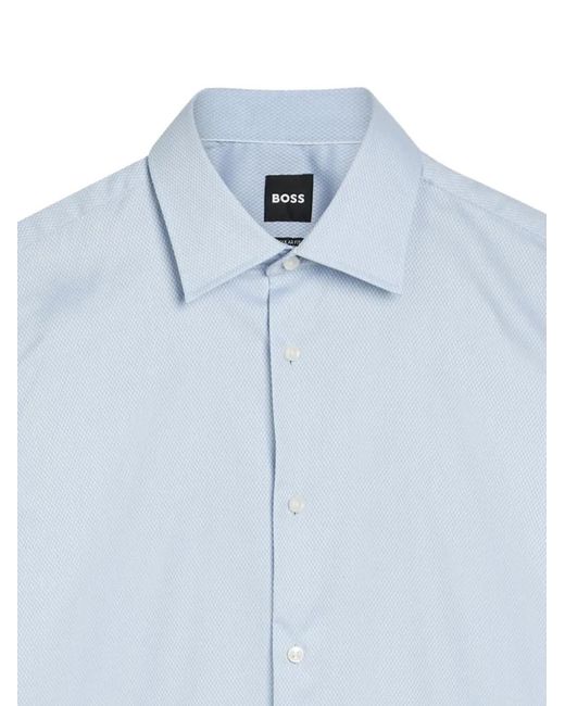 Boss Blue Micro-Patterned Shirt for men