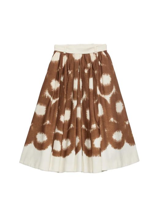 Prada Canvas Rok Met Print in het Brown