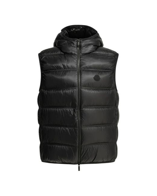 Moncler Black Quilted Hooded Gilet for men