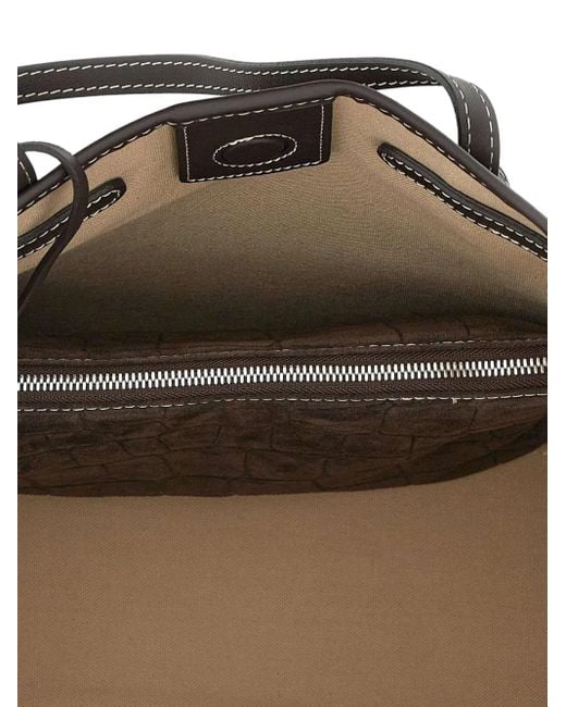 MARCELLA CLUB Brown Crocodile-effect Tote Bag