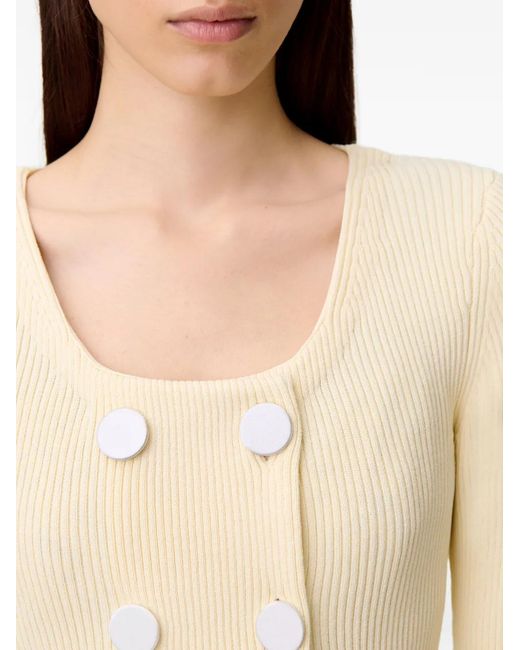 Claudie Pierlot Natural Round Neck Knitted Cardigan