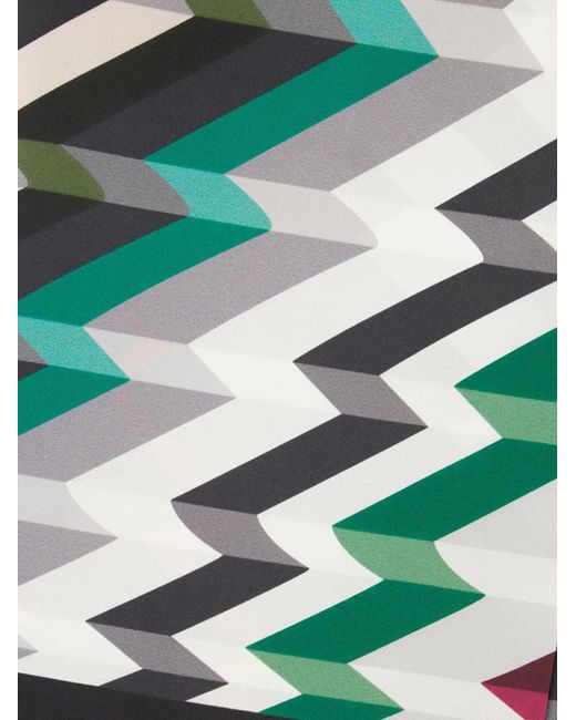 Missoni Green Zigzag Silk Scarf
