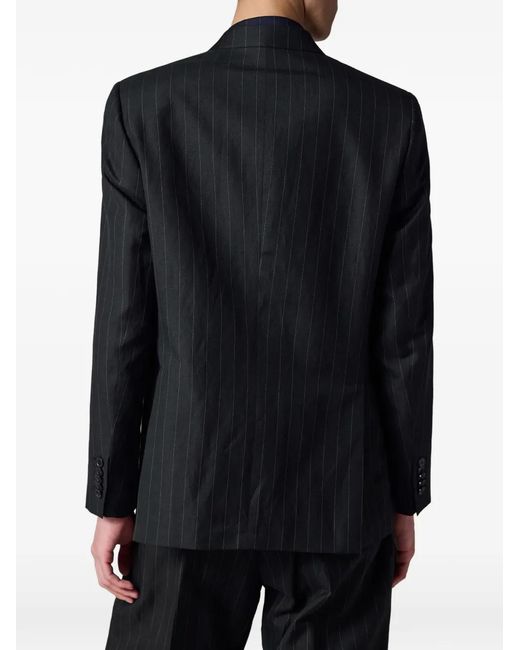 Paul Smith Black Pinstripe Double-Breasted Blazer for men