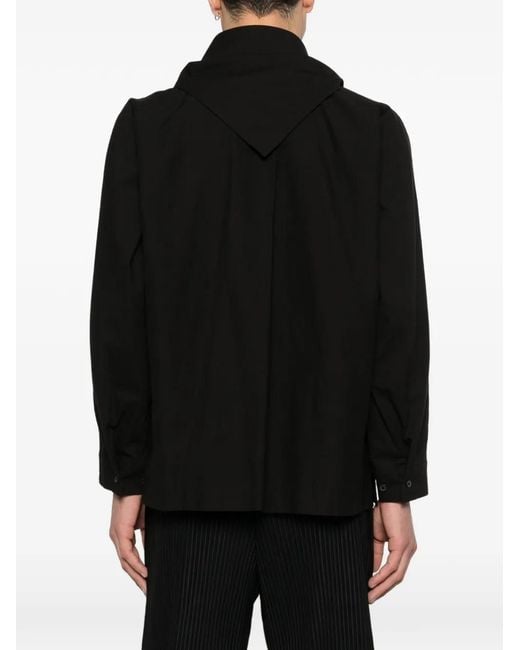 Homme Plissé Issey Miyake Black Chest-Pocket Shirt for men