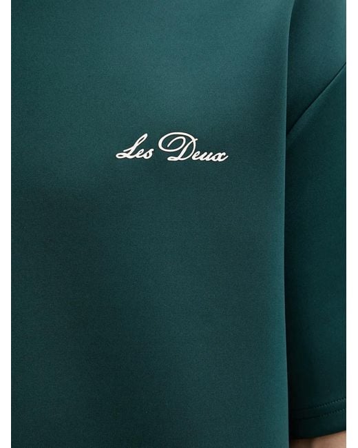 Les Deux Green Logo-Embroidered T-Shirt for men