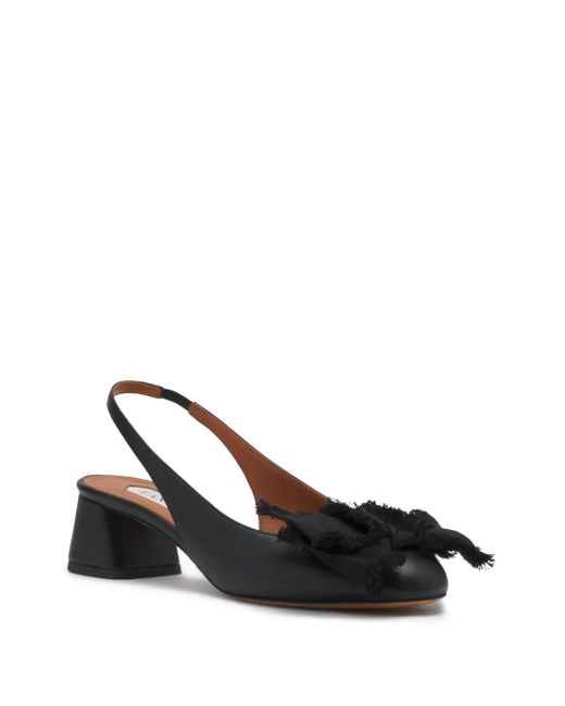 Lanvin Black Leather Slingback Pumps