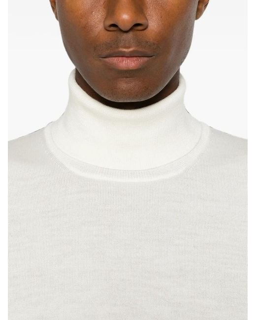 Tagliatore White Long-Sleeves Sweater for men