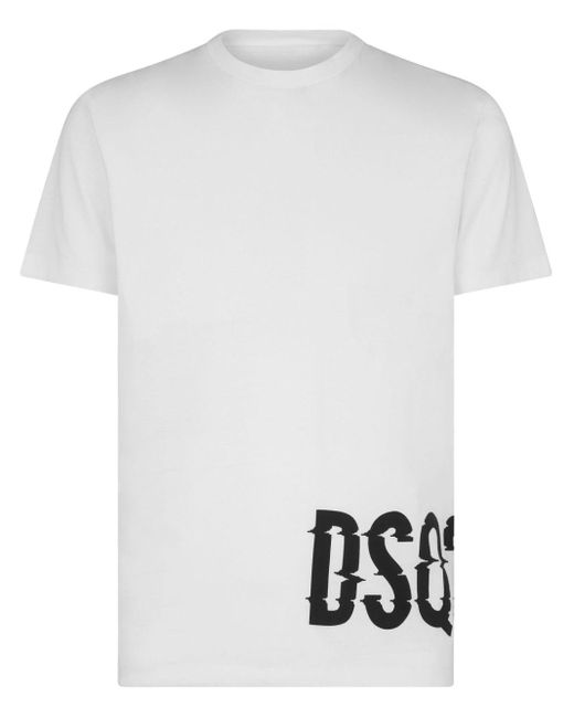 Camiseta con logo estampado DSquared² de hombre de color White