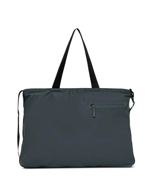 Rains Black Logo-Patch Shoulder Bag