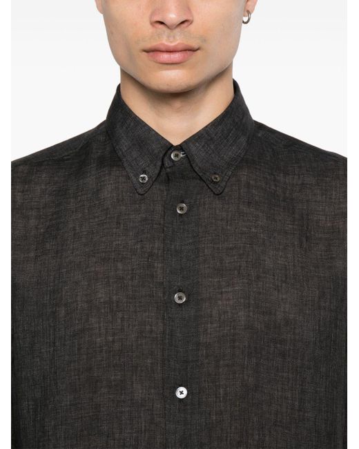 Paul Smith Black Linen Chambray Shirt for men