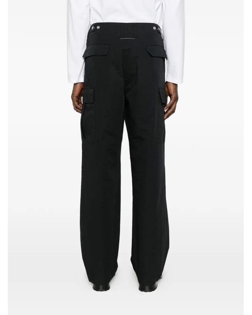 MM6 by Maison Margiela Black Cargo-Pocket Trousers for men