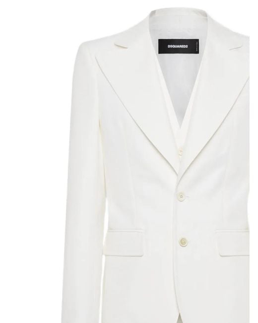 DSquared² White 70S Single-Breasted Suit for men