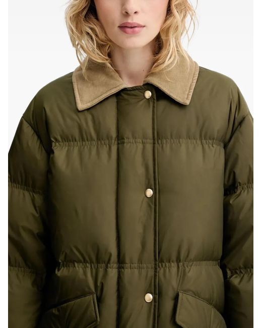 Marc O' Polo Green Button Corduroy-Collar Coat