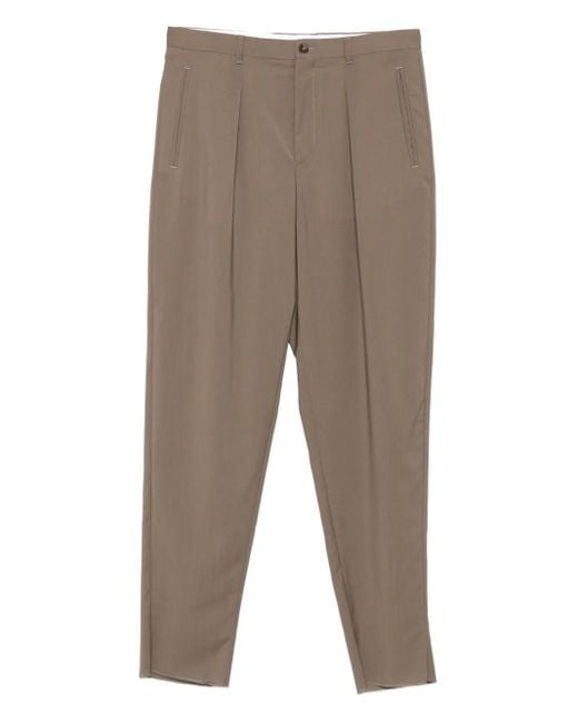 Emporio Armani Straight Plooibroek in het Gray voor heren