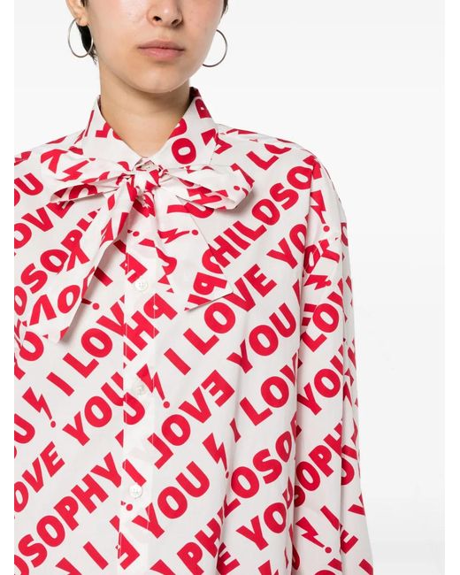 Philosophy Di Lorenzo Serafini Red I Love You Philosophy Long Shirt