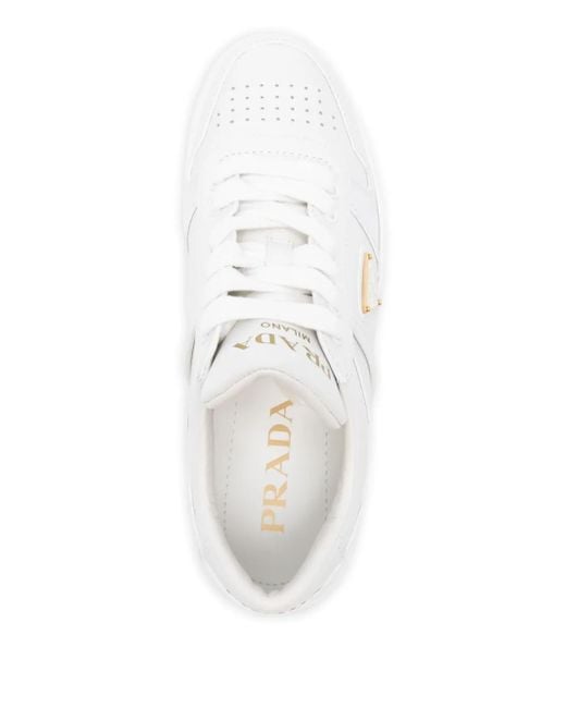 Sneakers Con Applicazione di Prada in White