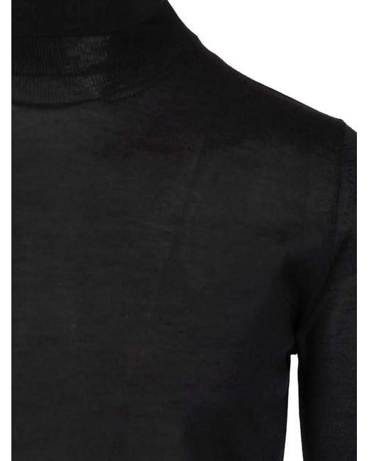 Al Duca D'aosta Black Roll-Neck Knitted Sweater for men