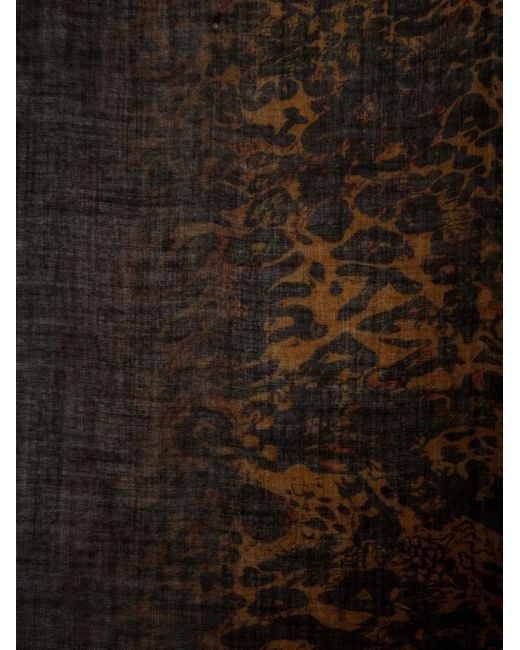 Zadig & Voltaire Black Leopard-Print Scarf