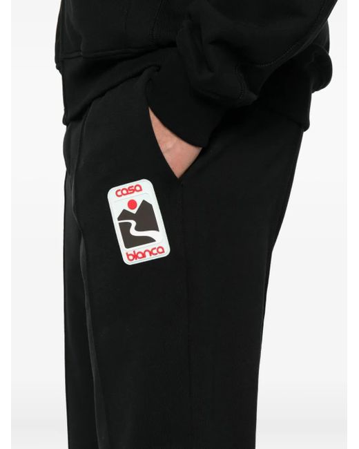 Casablanca Black Logo-appliquè Drawstring Track Pants for men