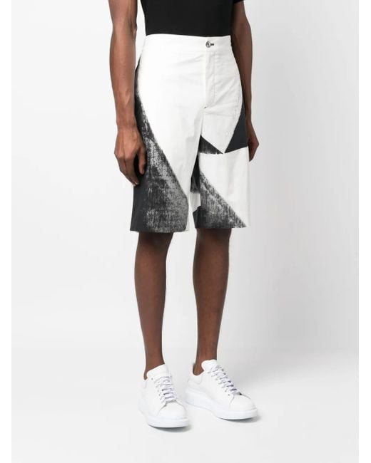 McQueen Black Drawstring Cotton Shorts for men