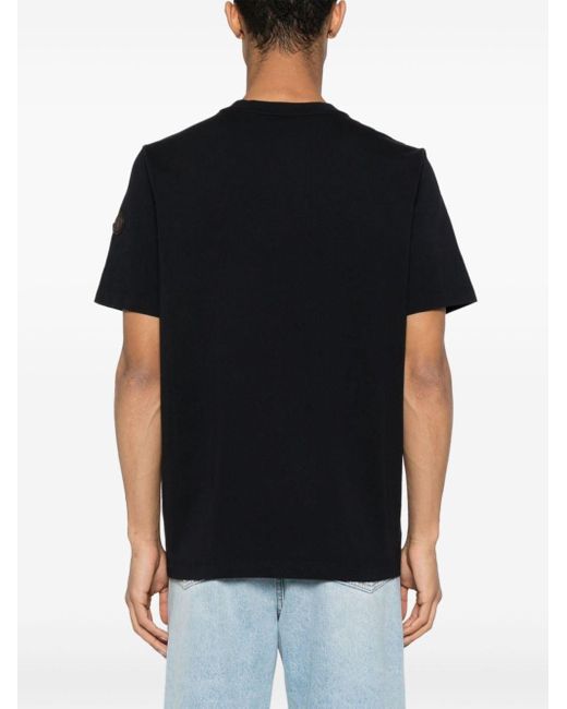 Moncler Black Jacquard-logo Cotton T-shirt for men