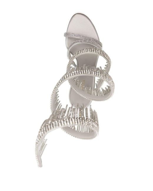 Le Silla White Jewels 105mm Crystal-embellished Sandals