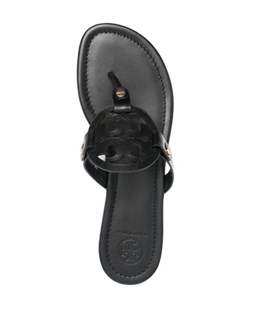 black leather tory burch sandals