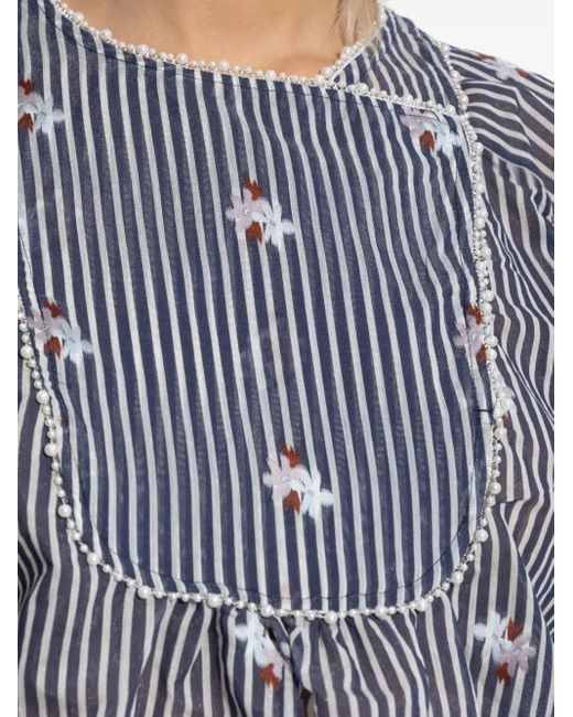 Munthe Gray Organic Cotton-Blend Blouse