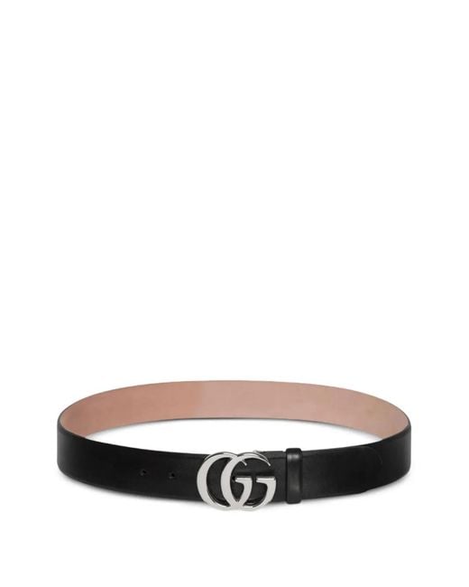 Gucci White Marmont Leather Belt for men