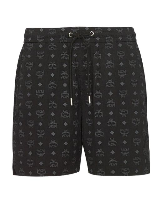 Bañador con monograma estampado MCM de hombre de color Black