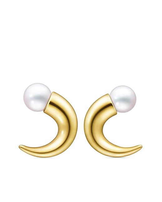Pendientes Danger Horn en oro amarillo de 18 ct con perla Tasaki de color Metallic