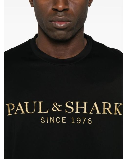 メンズ Paul & Shark ロゴ Tシャツ Black