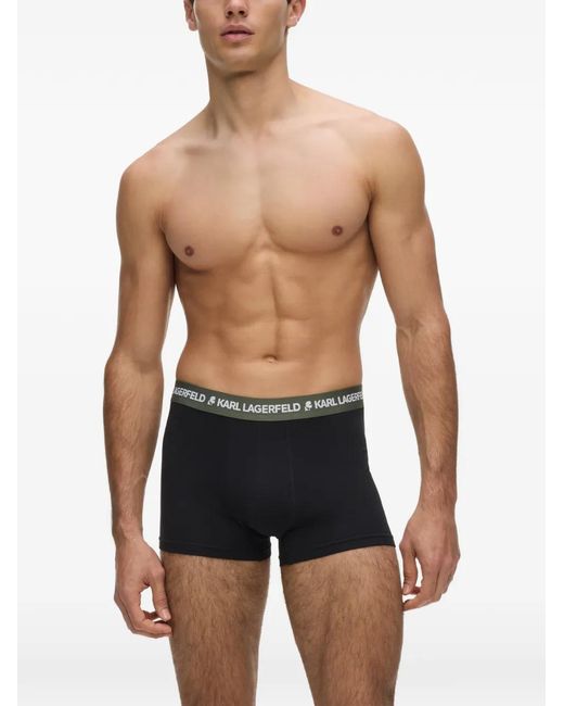 Karl Lagerfeld Blue Logo-Waistband Boxers (Set Of Five) for men
