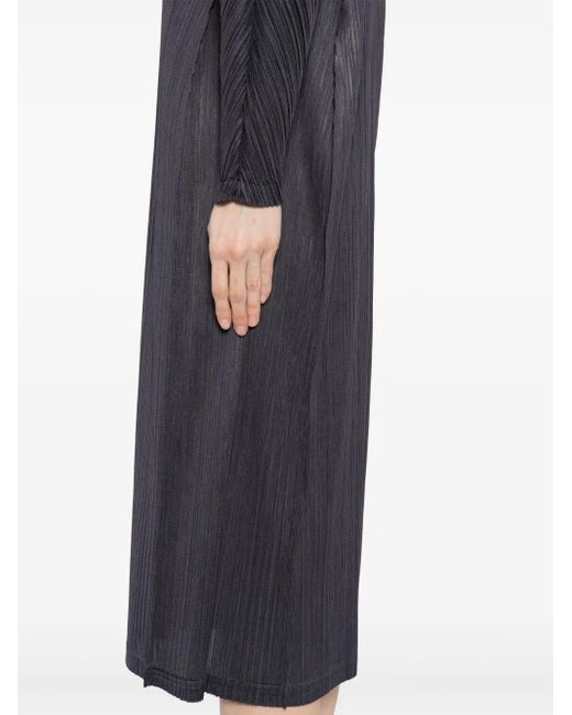 Pleats Please Issey Miyake Blue Lantern Kleid Mit Falten